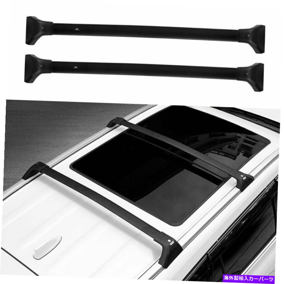 ルーフキャリア トヨタハイランダー2020-2022のための黒いアルミニウムルーフラック荷物キャリアレール Black Aluminum Roof Rack Luggage Carrier Rail For Toyota Highlander 2020-2022【並行輸入品】