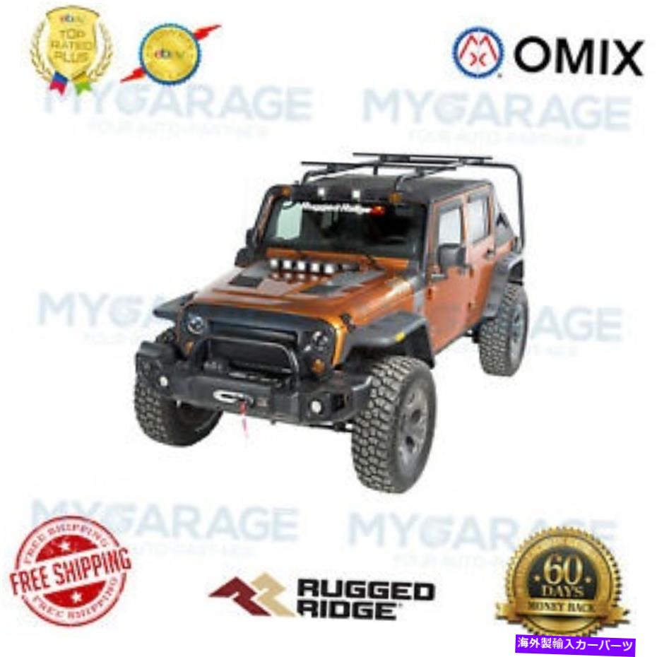 ルーフキャリア 2007-2018のオミックス Omix For 2007-2018 Jeep Wrangler JK 4 Door Sherpa Roof Rack Kit 11703.22【並行輸入品】