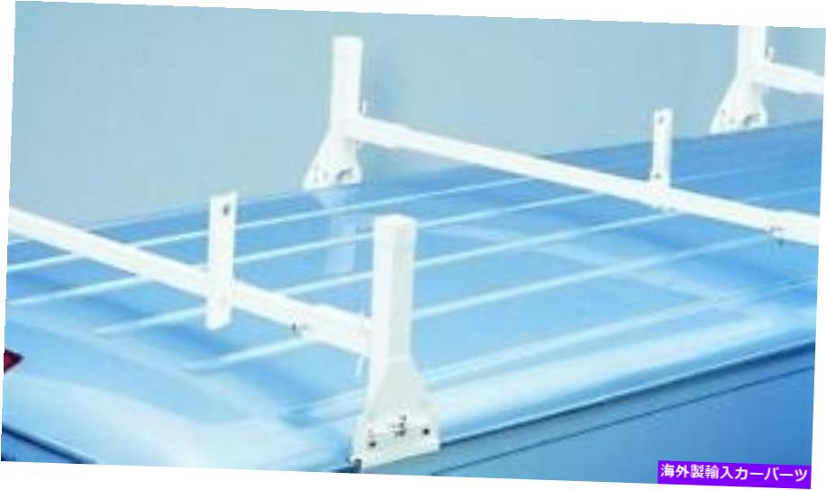 ルーフキャリア アルミニウム3サポートラダーラック - 2008年の白と新しいフォードワークと貨物バン Aluminum 3 Support Ladder Rack - White for 2008 & Newer Ford Work & Cargo Vans【並行輸入品】