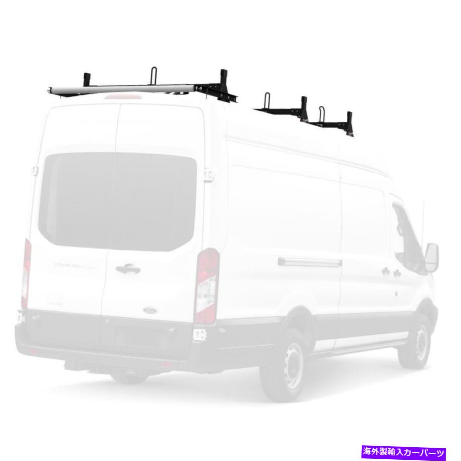 ルーフキャリア ブラックバンティックH1 3バースチールラダーラックフォードトランジットカーゴバン用ローラー Black Vantech H1 3 Bar Steel Ladder Rack w/ ROLLER for Ford Transit Cargo Vans【並行輸入品】