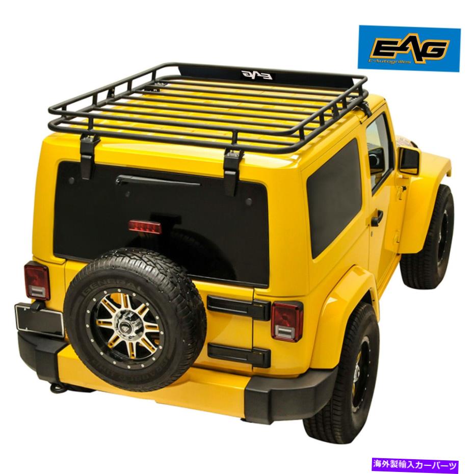 ルーフキャリア 2007-2018に適したEAGルーフマウントカーゴバスケットラックジープラングラーJK 2/4ドア EAG Roof Mounted Cargo Basket Rack Fit for 2007-2018 Jeep Wrangler JK 2/4 Door【並行輸入品】