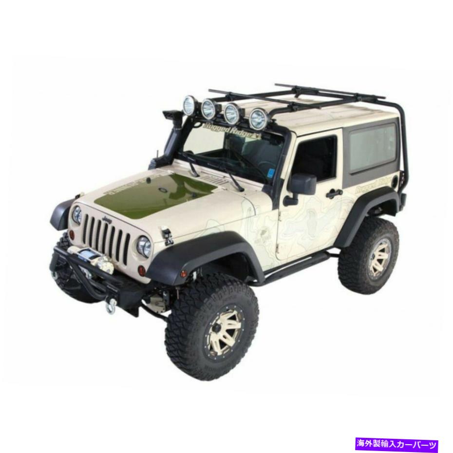 ルーフキャリア ジープラングラーのための頑丈なリッジ2007-2018ルーフラックジープ2ドア Rugged Ridge For Jeep Wrangler 2007-2018 Roof Rack Jeep 2-Door【並行輸入品】