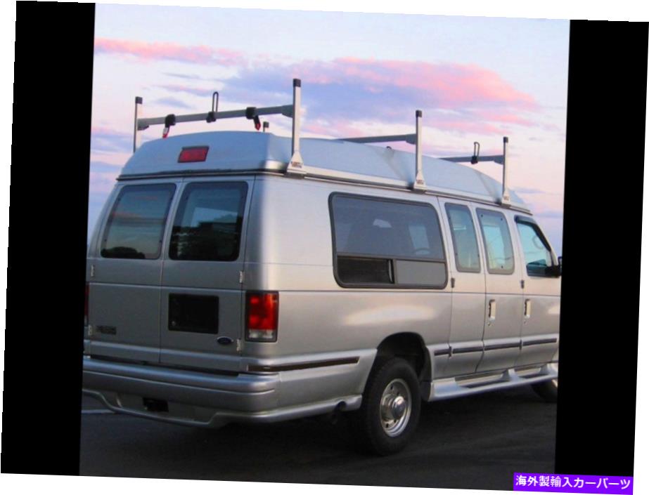 ルーフキャリア フォードエコノリン変換バン3バー1975-1991ラダールーフラックスチールホワイトラック Ford Econoline Conversion Van 3 bar 1975-1991 Ladder Roof Racks Steel White Rack【並行輸入品】