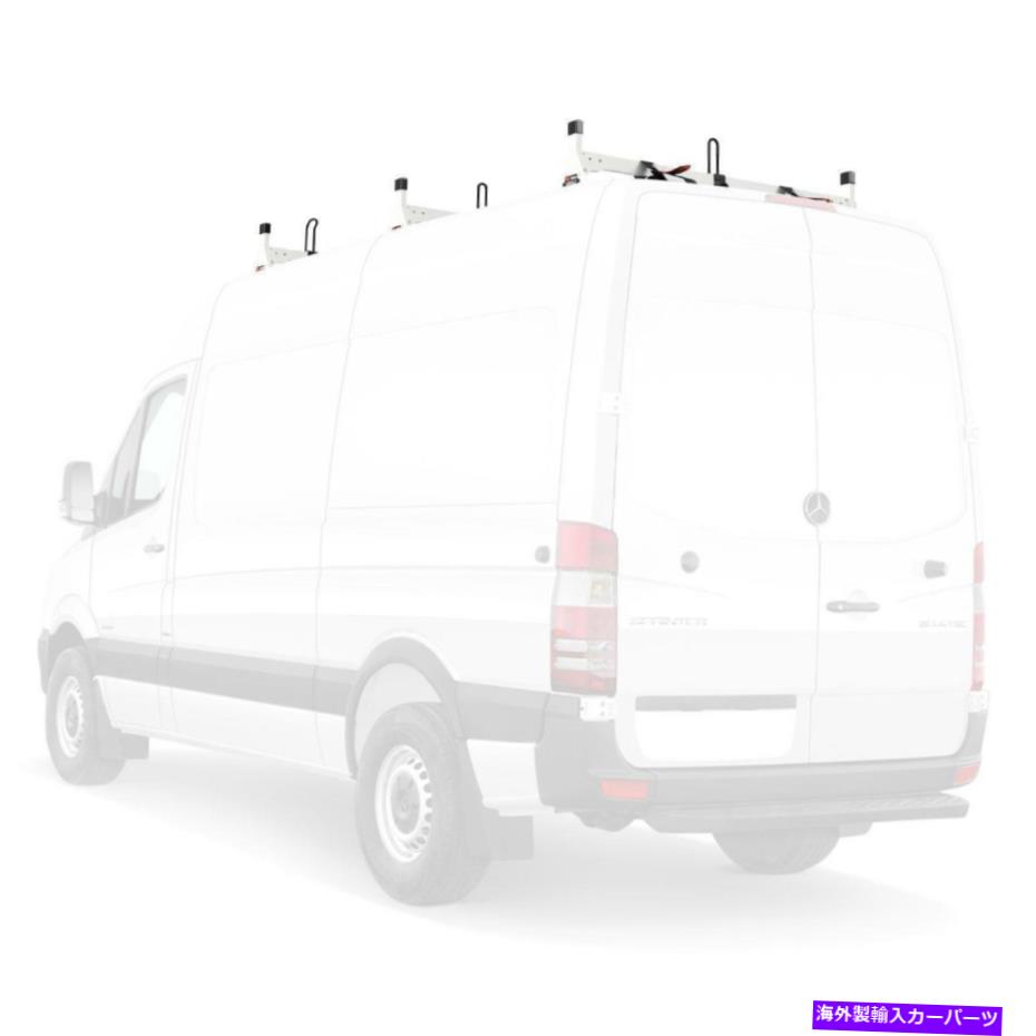 ルーフキャリア Vantech White H1 3バースチールラックシステム（ハイルーフ）メルセデススプリンター2007-オン Vantech White H1 3 Bar Steel Rack System (High Roof) Mercedes Sprinter 2007-On【並行輸入品】