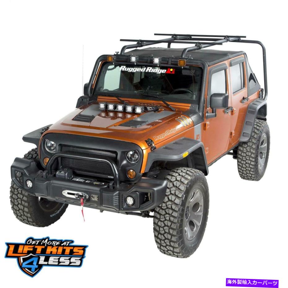 ルーフキャリア 頑丈なリッジ11703.22ブラックパウダーシェルパルーフラックキット07-18ラングラー（JK） Rugged Ridge 11703.22 Black Powder Sherpa Roof Rack Kit for 07-18 Wrangler (JK)【並行輸入品】 134,750円
