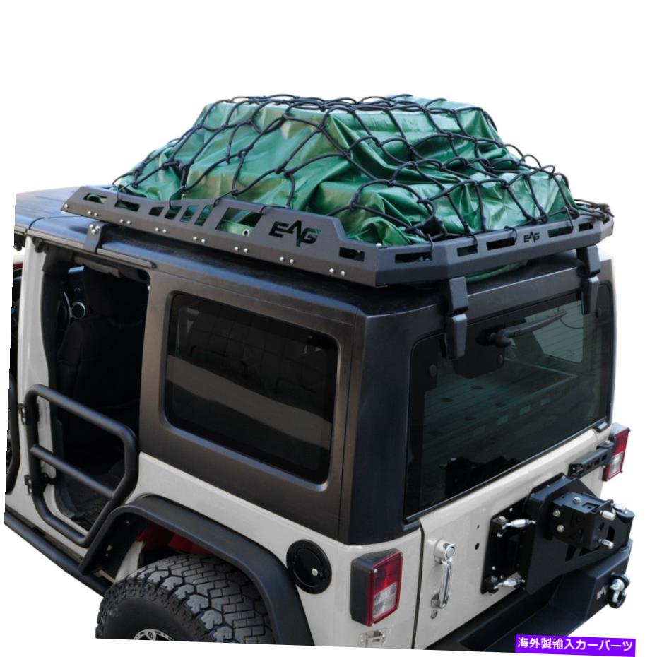 ルーフキャリア 07-18ラングラーJK 2DOOR/4DOORに適合するルーフラック屋上貨物キャリアバスケットフィット Roof Rack Rooftop Cargo Carrier Basket Fit for 07-18 Wrangler JK 2Door/4Door【並行輸入品】