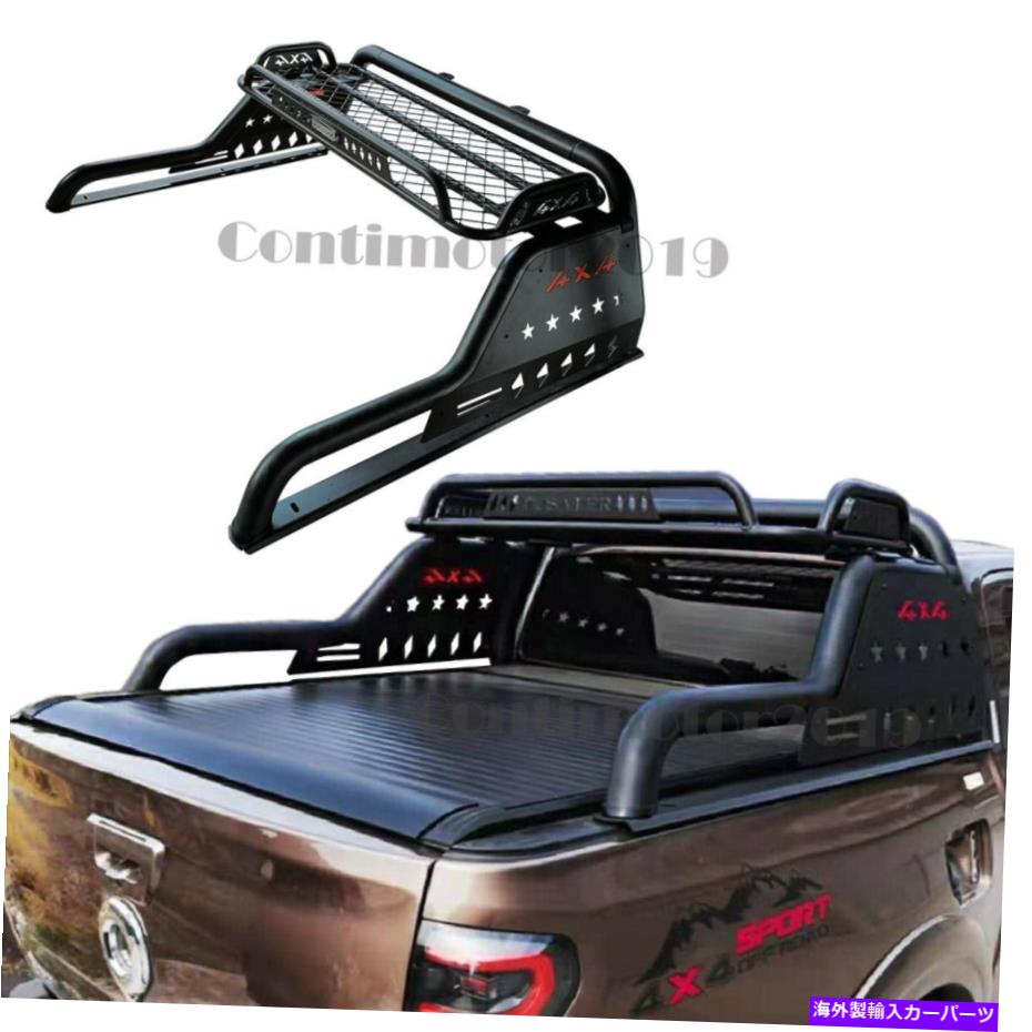 ルーフキャリア Ford F150 2005-2021用の貨物バスケット付きブラックイスタントラックトラックベッドロールバー Black ISTUNT Rack Truck Bed Roll Bar with Cargo Basket For Ford F150 2005-2021【並行輸入品】