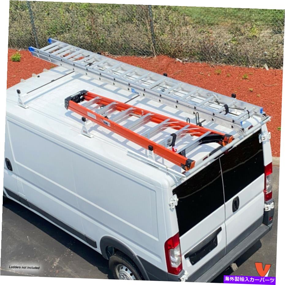 ルーフキャリア H1 3バースチールラダールーフラックw/ローラーフィット：ラムプロマスターロールーフ2014-on H1 3 Bar Steel Ladder Roof Rack w/Roller Fits: RAM ProMaster Low Roof 2014-On【並行輸入品】