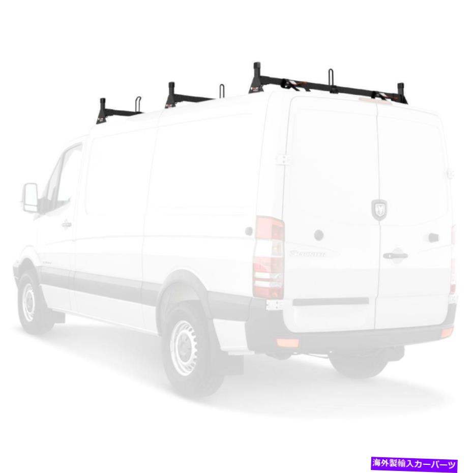 ルーフキャリア Vantech Black H1 3バースチールラックシステム（低屋根）メルセデススプリンター2007-オン Vantech Black H1 3 Bar Steel Rack System (Low Roof) Mercedes Sprinter 2007-On【並行輸入品】
