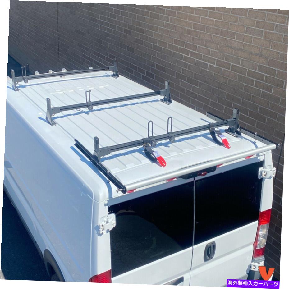 ルーフキャリア H1 3バーアルミニウムラダールーフラックw/ローラーフィット：ラムプロマスターロールーフ2014-オン H1 3 Bar Aluminum Ladder Roof Rack w/Roller Fits: RAM ProMaster Low Roof 2014-On【並行輸入品】
