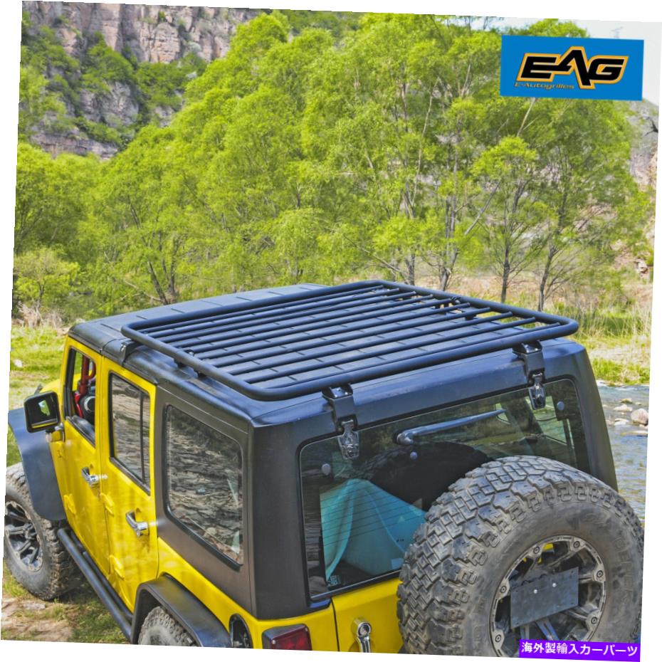 ルーフキャリア EAGフラットルーフラック屋上貨物マウントフィット2007-2018ジープラングラーJK EAG Flat Roof Rack Rooftop Cargo Mounted Fits 2007-2018 Jeep Wrangler JK【並行輸入品】