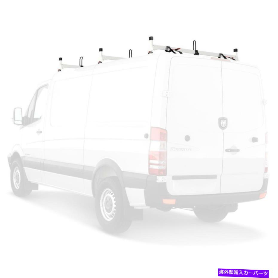 ルーフキャリア ヴァンティックホワイトH1 3バースチールラッダーラックメルセデススプリンター2007オンロールーフ Vantech White H1 3 Bar Steel Ladder Rack Mercedes Sprinter 2007-On Low Roof【並行輸入品】