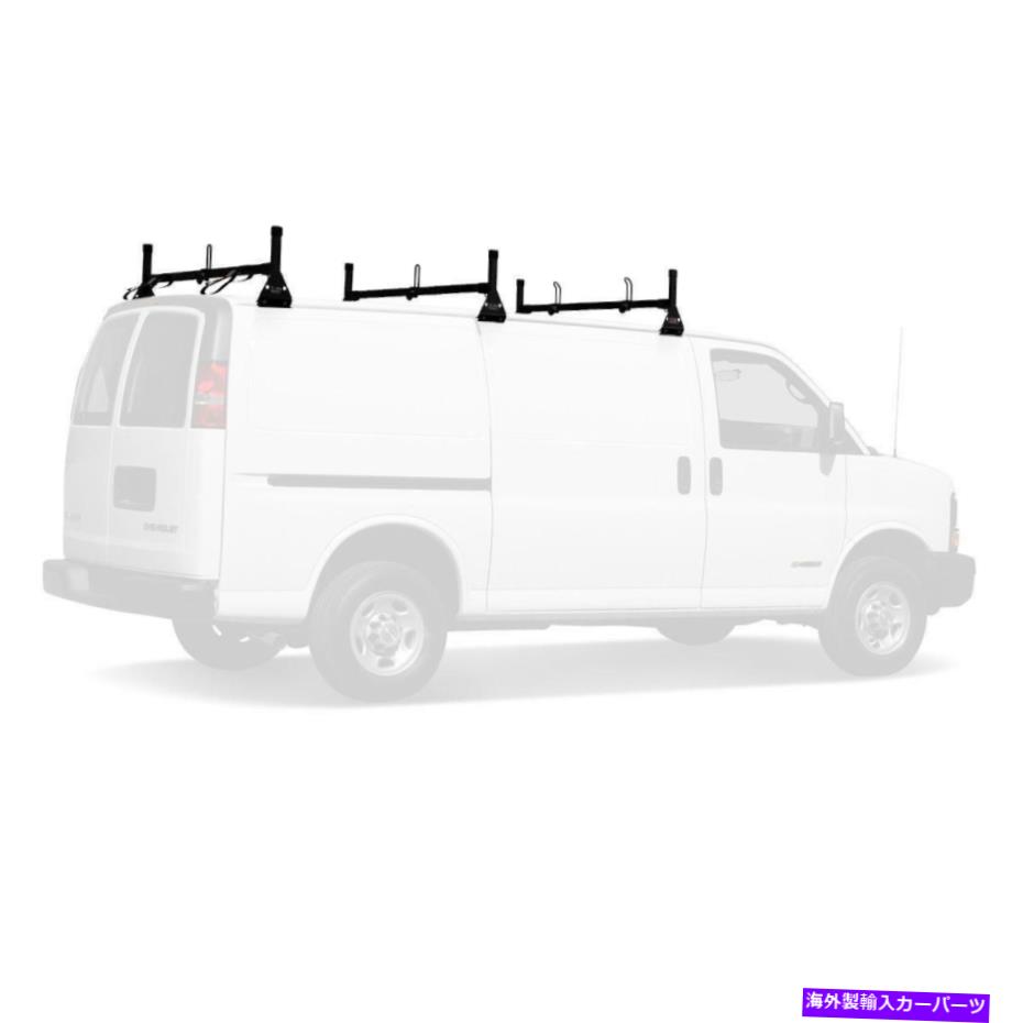 ルーフキャリア Vantech Black H1 3バーアルミニウムラダーラックGMC Savana 1996-onのためのラック Vantech Black H1 3 Bar Aluminum Ladder Rack for a GMC Savana 1996-On【並行輸入品】