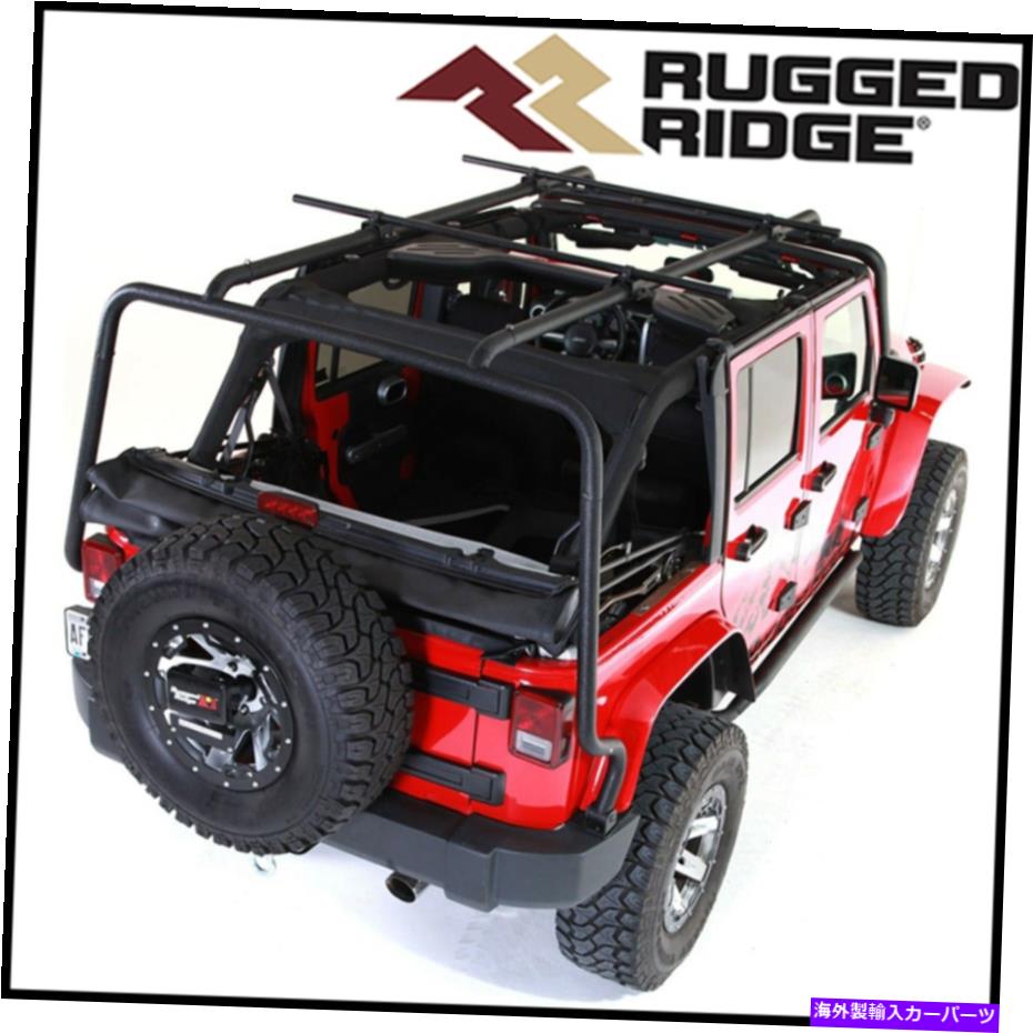 ルーフキャリア 頑丈なリッジブラックシェルパルーフラックフィット2007-2018ジープラングラー（JK） Rugged Ridge Black Sherpa Roof Rack Fits 2007-2018 Jeep Wrangler (JK)【並行輸入品】