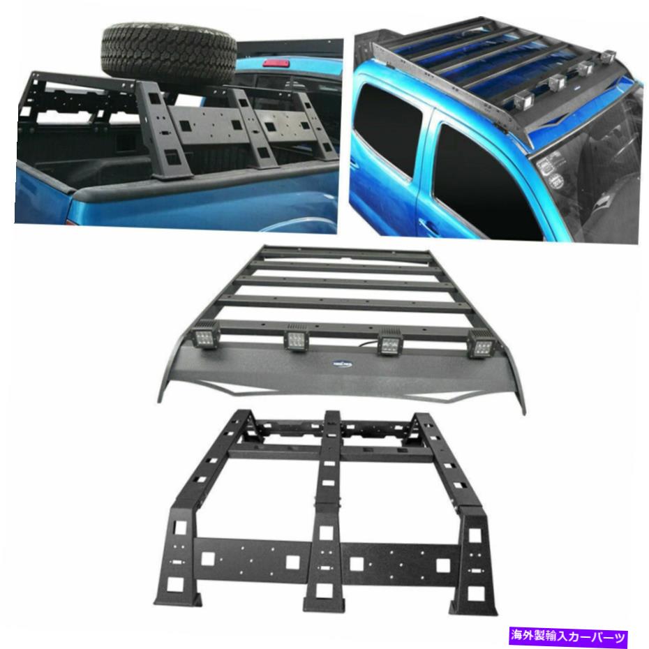 ルーフキャリア スチールオーバーランドルーフカーゴラックキャリア+ベッドラックトラックフィットトヨタタコマ05-22 Steel Overland Roof Cargo Rack Carrier+ Bed Rack Truck Fit Toyota Tacoma 05-22【並行輸入品】
