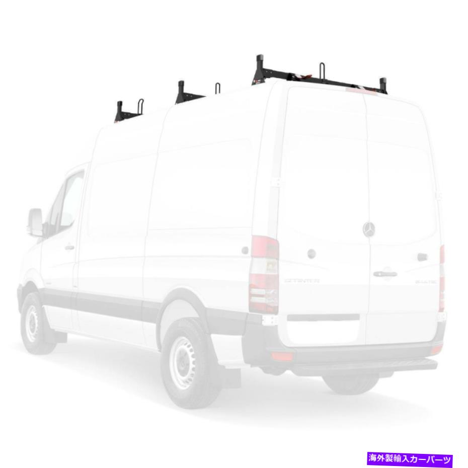 ルーフキャリア Vantech Black H1 3バーアルミニウムラックシステム（ハイルーフ）メルセデススプリンター2007-O Vantech Black H1 3 Bar Aluminum Rack System (High Roof) Mercedes Sprinter 2007-O【並行輸入品】