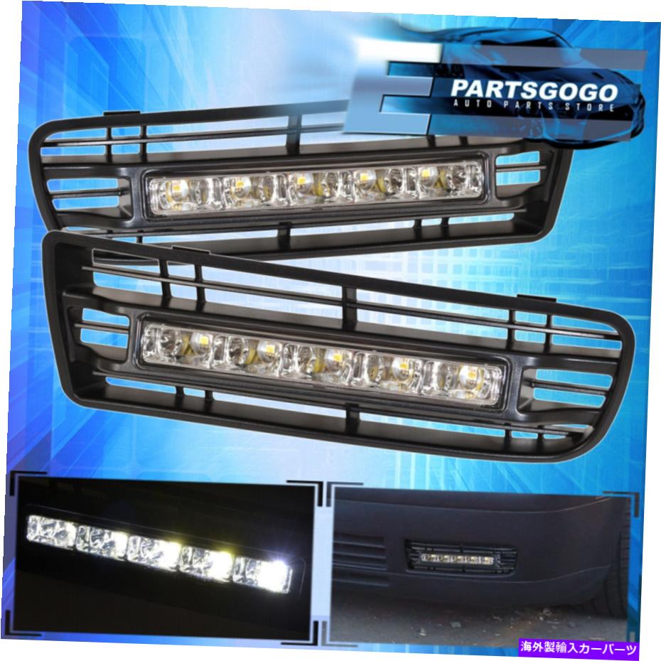 フォグライト 99-05 MK4ゴルフIV DRLバンパーグリルの日タイムランニングLEDフォグランプランプChrome 99-05 Mk4 Golf Iv Drl Bumper Grille Day Time Running Led Fog Lights Lamps Chrome【並行輸入品】