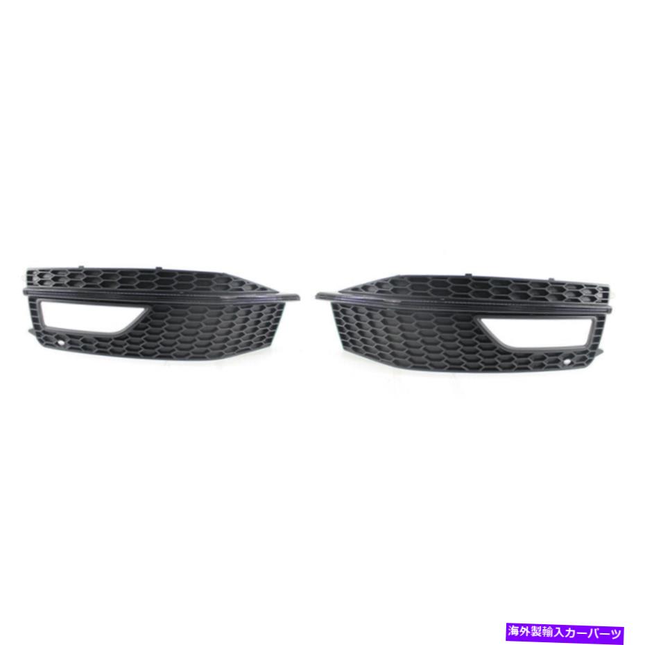 フォグライト マットブラックフロントバンパーフォグライトグリルグリルアウディA4 S4 13-15ベスト Matte Black Front Bumper Fog Light Grill Grille Fit For AUDI A4 S4 13-15 BEST【並行輸入品】