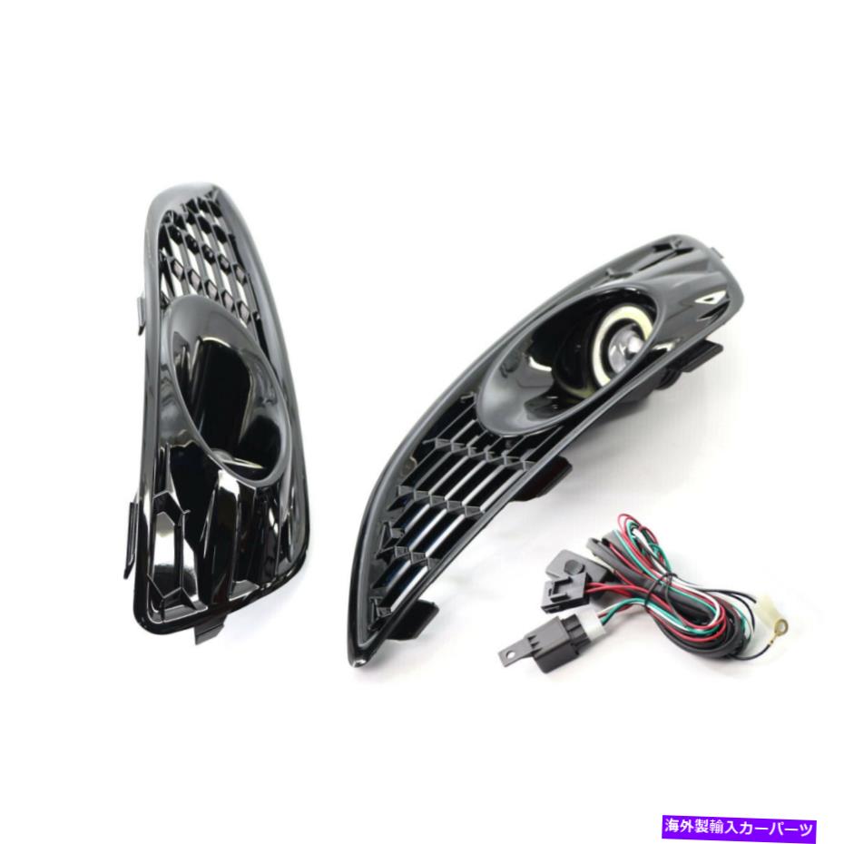 フォグライト フォードフィエスタ14-16フロントバンパーフォグライトランプグリルカバーベゼルグリルLED For Ford Fiesta 14-16 Front Bumper Fog Light Lamp Grille Cover Bezel Grill LED【並行輸入品】