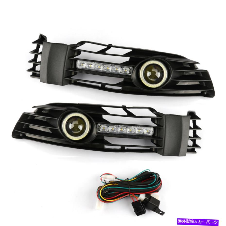 フォグライト ペアデイタイムランニングフォグライトグリルカバーLED DRLは01-05 VW Passat B5 B5.5 Pair Daytime Running Fog Light Grille Cover LED DRL for 01-05 VW Passat B5 B5.5【並行輸入品】