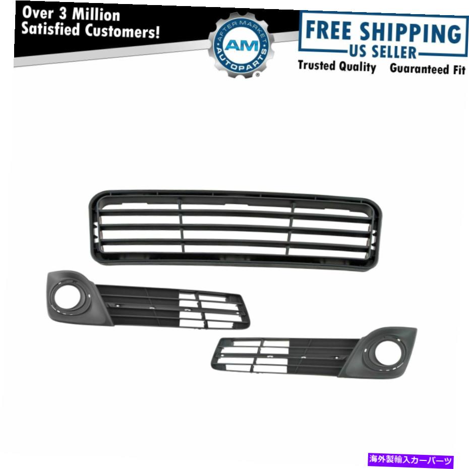 フォグライト トヨタカムリSE用の3のブラックローワーフォグライトトリムベゼルグリルグリルキットセット Black Lower Fog Light Trim Bezel Grille Grill Kit Set of 3 for Toyota Camry SE【並行輸入品】