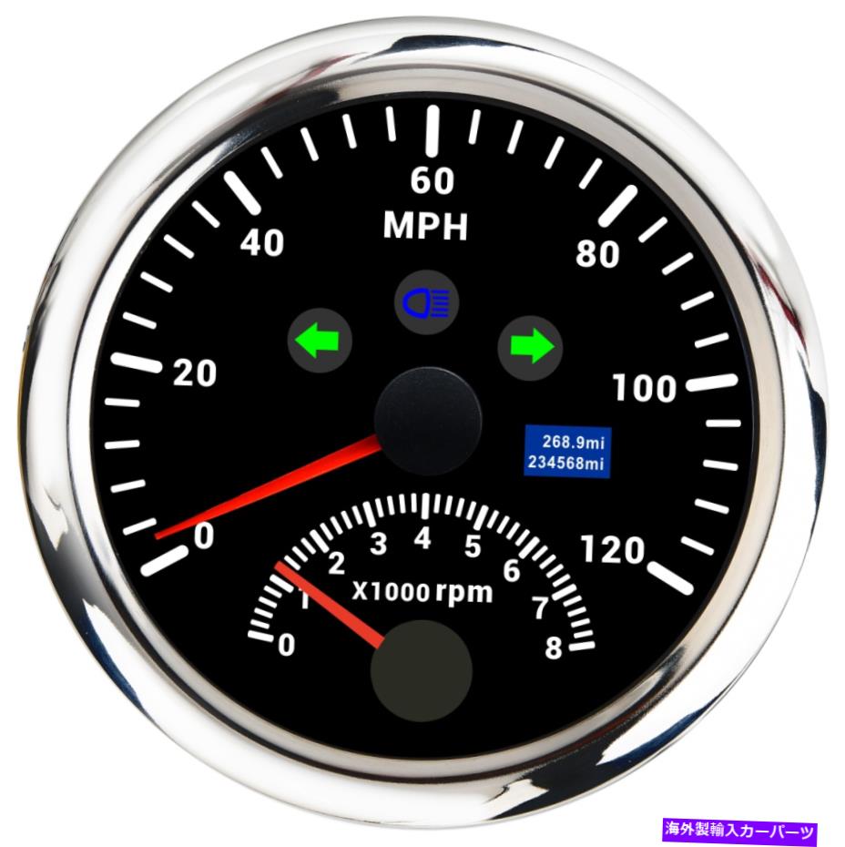 タコメーター 85mmユニバーサルカーボートGPSスピードメーター0-120mphのタコメーターゲージ0-8000rpm 85mm Universal Car Boat GPS Speedometer 0-120MPH with Tachometer Gauge 0-8000RPM【並行輸入品】