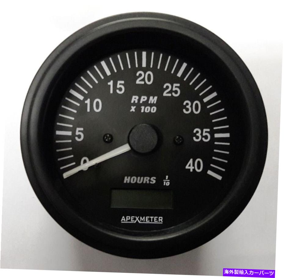 タコメーター タコメーター/時間メーター0-4000 RPM磁気ピックアップセンサーブラックベゼル+センサー+24V Tachometer/Hourmeter 0-4000 RPM Magnetic pickup Sensor Black Bezel+Sensor+24V【並行輸入品】