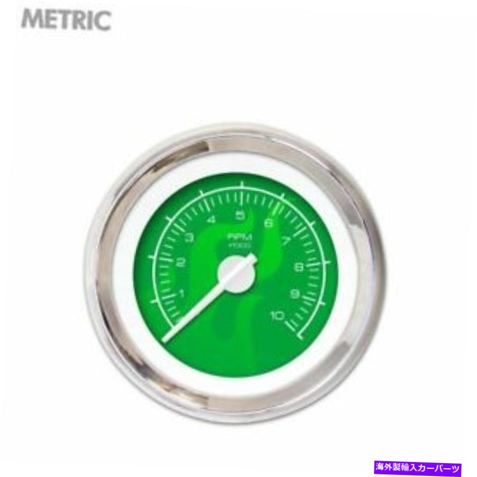 タコメーター タコメーターゲージ - ゴーストフレームGN、白いモダンな針、クロムトリムリング Tachometer Gauge - Ghost Flame Gn, White Modern Needles, Chrome Trim Rings【並行輸入品】