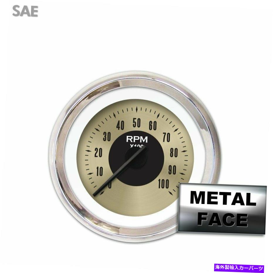 タコメーター タックゲージ - アメリカンクラシックゴールドIII、ブラックモダンニードル、クロムトリムリング Tach Gauge - American Classic Gold III, Black Modern Needles, Chrome Trim Rings【並行輸入品】