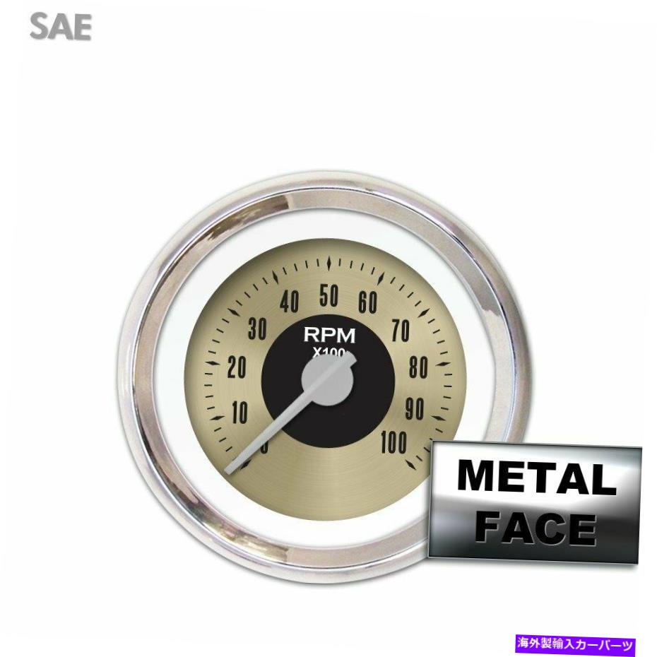 タコメーター タックゲージ - アメリカンクラシックゴールドII、シルバーモダンニードル、クロムトリムリング Tach Gauge - American Classic Gold II, Silver Modern Needles, Chrome Trim Rings【並行輸入品】