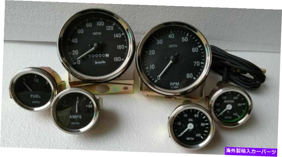 タコメーター Smiths-52mm-Kit- TEMP-OIL燃料AMPゲージKMPHスピードメーターTachomer-Replica Smiths-52mm-Kit- Temp-Oil Fuel Amp Gauge Kmph Speedometer Tachometer-Replica【並行輸入品】