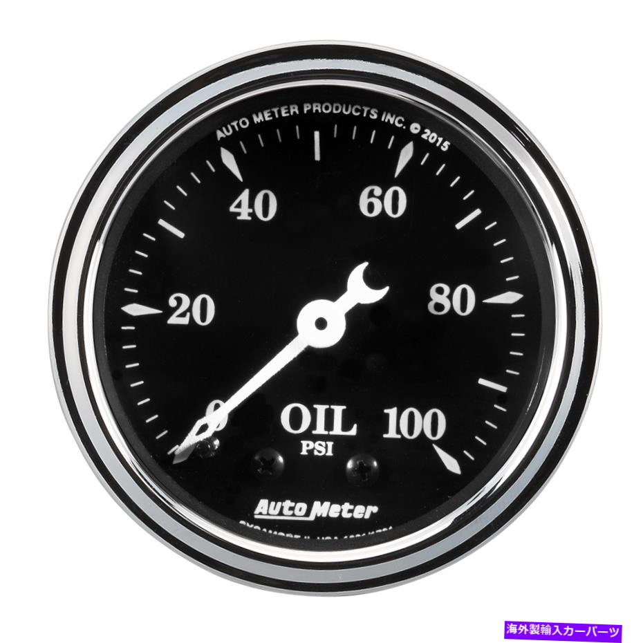 タコメーター 自動車1721古いタイムブラックメカニカルオイル圧力計 AutoMeter 1721 Old Tyme Black Mechanical Oil Pressure Gauge【並行輸入品】
