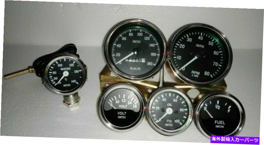タコメーター Smiths Replica 52mm-Kit- Temp-Oil燃料ボルトゲージスピードタコメーター85 mmブラック Smiths Replica 52mm-Kit- Temp-Oil Fuel Volt Gauge Speedo-Tachometer 85 mm Black【並行輸入品】