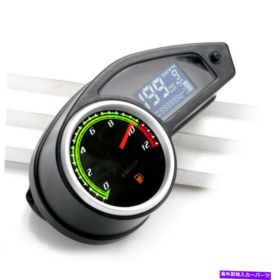 タコメーター LCDデジタルモーターサイクル走行距離計スピードメータータコメーターゲージKMH/MPH/燃料メーター LCD Digital Motorcycle Odometer Speedometer Tachometer Gauge KMH/MPH/Fuel Meter【並行輸入品】