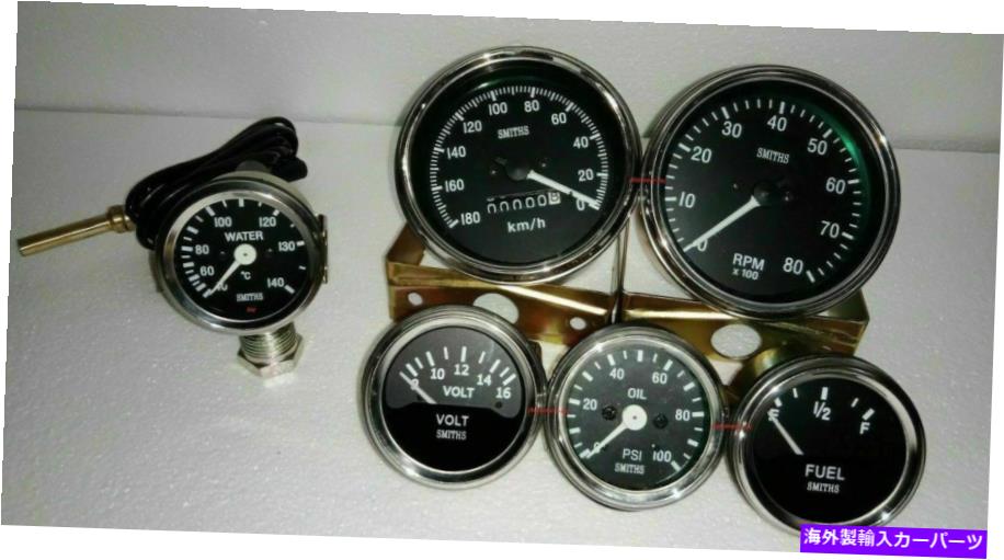 タコメーター Smiths Replica 52mm-Kit- Temp-Oil燃料ボルトゲージスピードタコメーター85 mmブラック Smiths Replica 52mm-Kit- Temp-Oil Fuel Volt Gauge Speedo-Tachometer 85 mm Black【並行輸入品】