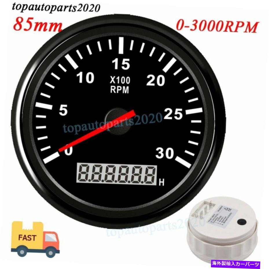 タコメーター 85mmボートマリンタコメーターディーゼルエンジンタチョゲージ0-4000 rpm hourmeter車 85mm Boat Marine Tachometer Diesel Engine Tacho Gauge 0-4000 RPM Hourmeter Car【並行輸入品】