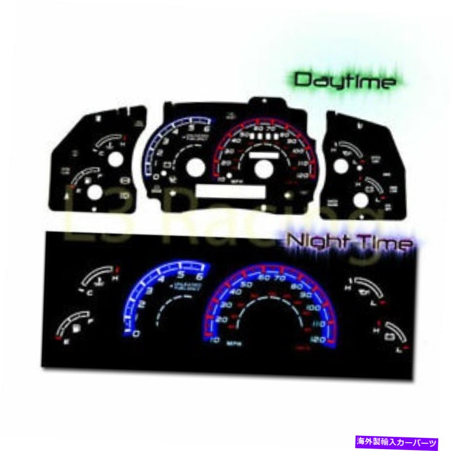 タコメーター 95-01フォードレンジャー120 mph w/tachリバースブルーエルグローブラックゲージフェイス 95-01 Ford Ranger 120 MPH w/Tach Reverse Blue El Glow Black GaugeFace【並行輸入品】