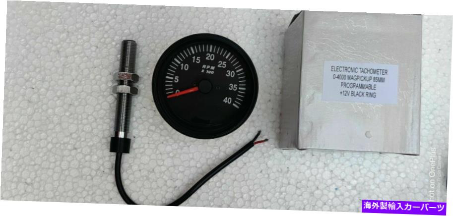 タコメーター 85mm磁気ピックアップセンサー駆動タコメーター0-4000 rpmブラックベゼル +センサー24V 85mm Magnetic pickup Sensor Driven Tachometer 0-4000 RPM Black Bezel +Sensor 24V【並行輸入品】