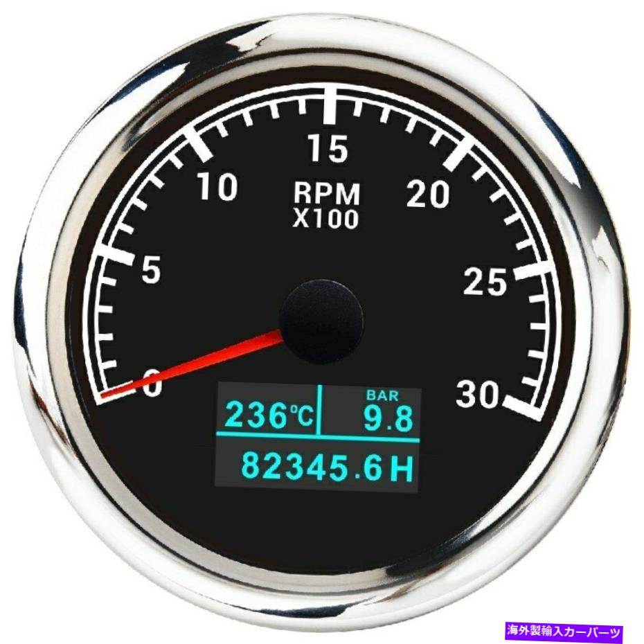 タコメーター 85mmタコメーターゲージ水温オイル圧力時間メーター0-3000 rpm for car boat 85mm Tachometer Gauge Water Temp Oil Pressure Hour Meter 0-3000 RPM for Car Boat【並行輸入品】