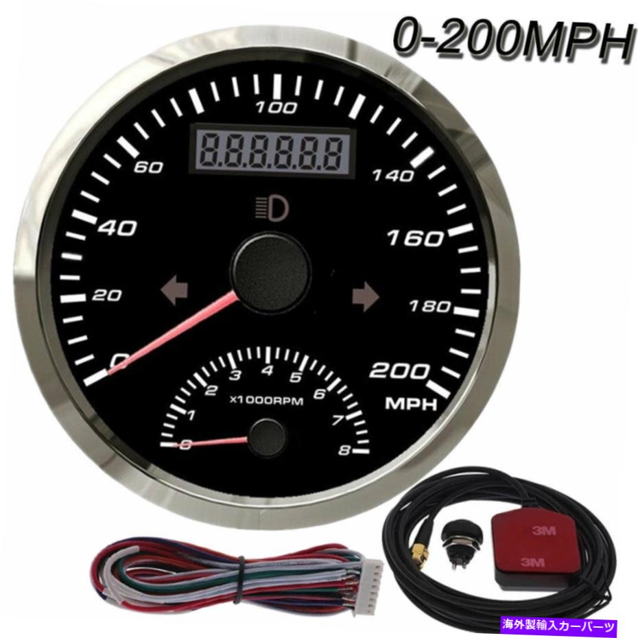 タコメーター 85mmデジタルGPSスピードメーターゲージ200 mphがタコメーター8000rpmで、車のボート 85mm Digital GPS Speedometer Gauge 200MPH With Tachometer 8000RPM For Car Boat【並行輸入品】