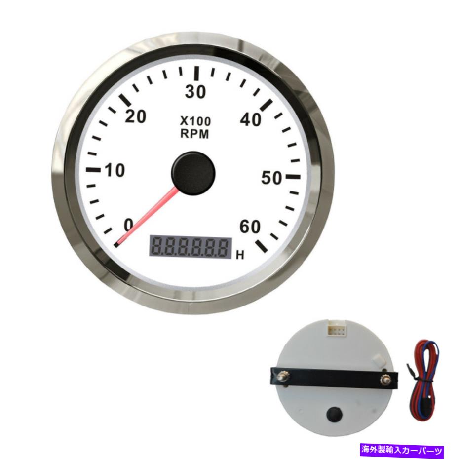 タコメーター 0-6000RPM 85mm 12V 24V防水タコメータースピードメーター1時間メーター付きゲージ 0-6000RPM 85mm 12V 24V Waterproof Tachometer Speedometer Gauge With Hour meter【並行輸入品】