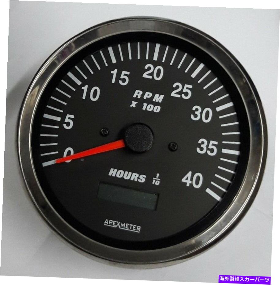 タコメーター タコメーター/時間メーター0-4000 rpmオルタネーター信号ゲージクロムベゼル +24V 100mm Tachometer/Hourmeter 0-4000 RPM Alternator Signal Gauge Chrome Bezel +24V 100mm【並行輸入品】