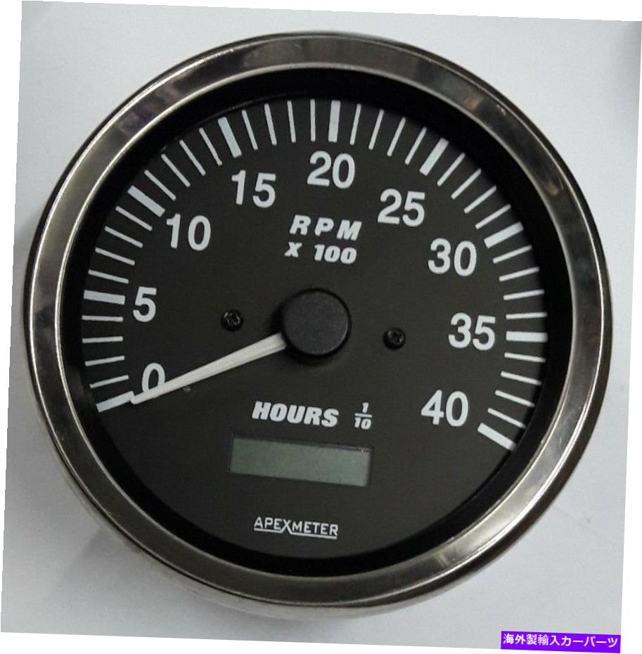 タコメーター タコメーター/時間メーター0-4000 rpm磁気ピックアップゲージクロムベゼル +12V 100mm Tachometer/Hourmeter 0-4000 RPM Magnetic Pickup Gauge Chrome Bezel +12V 100mm【並行輸入品】