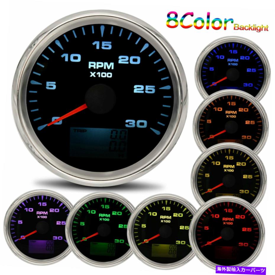タコメーター 85mm 8カラーバックライトタコメータータチョゲージ0-3000rpm車ボートトラック 85mm 8 Colors Backlight Tachometer Tacho Gauge 0-3000RPM for Car Boat Truck【並行輸入品】