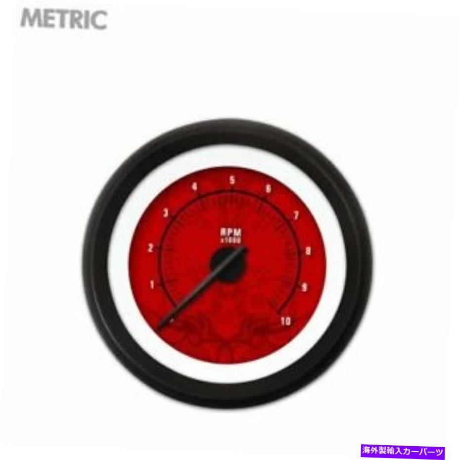 タコメーター タコメーターゲージ - 部族の赤、黒のモダンな針、黒いトリムリング Tachometer Gauge - Tribal Red, Black Modern Needles, Black Trim Rings【並行輸入品】