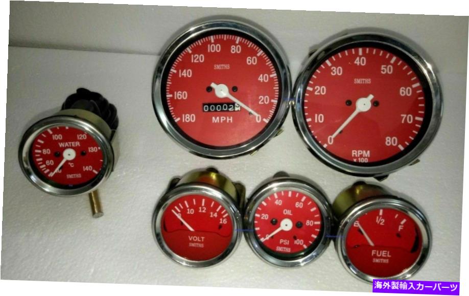タコメーター Smiths Replica 52mm-Kit- Temp-Oil燃料ボルトゲージSpeedo-Tachemer 100mm Red Smiths Replica 52mm-Kit- Temp-Oil Fuel Volt Gauge Speedo-Tachometer 100mm red【並行輸入品】