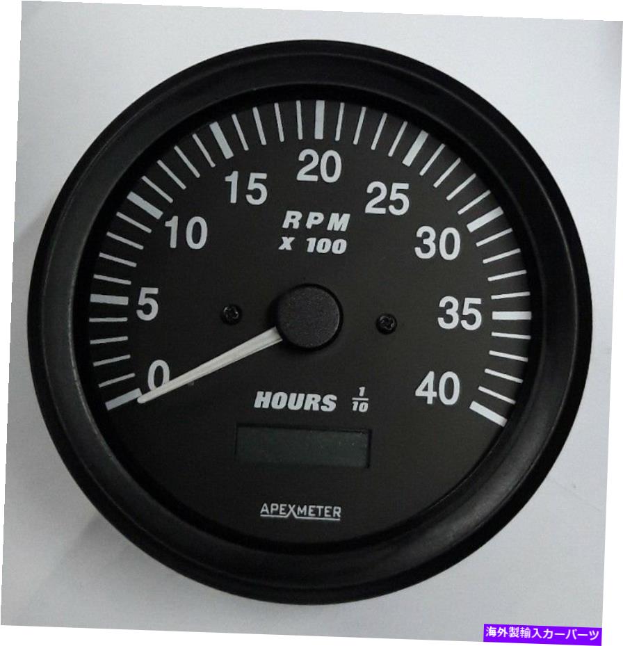 タコメーター タコメーター/時間メーター0-4000 rpmオルタネーター信号ゲージブラックベゼル +24V 100mm Tachometer/Hourmeter 0-4000 RPM Alternator Signal Gauge Black Bezel +24V 100mm【並行輸入品】