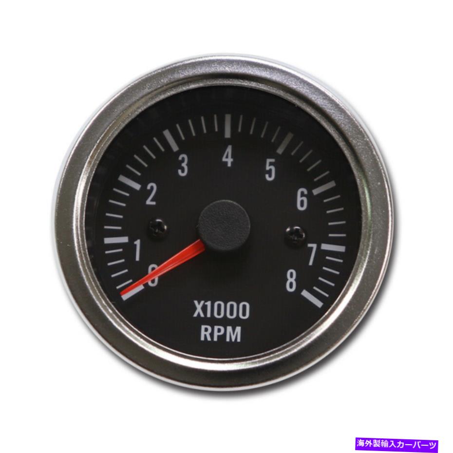 タコメーター 52 mm電気タコメーターブラックフェイスプレートクロムベゼル8000 rpm 52 mm Electrical Tachometer Black Faceplate Chrome Bezel 8000 RPM【並行輸入品】