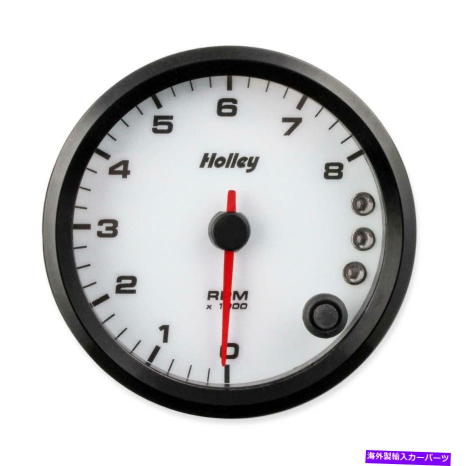 タコメーター Holley 26-615Wアナログスタイルのタコメーター、白、0-8K、3-3/8インチ Holley 26-615W Analog-Style Tachometer, White, 0-8k, 3-3/8 Inch【並行輸入品】