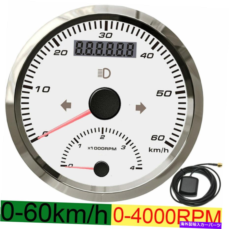 タコメーター 85mm gps速度計走行距離計0-60km/h w/タコメーター0-4000rpmボートカートラック 85mm GPS Speedometer Odometer 0-60km/h w/Tachometer 0-4000RPM For Boat Car Truck【並行輸入品】